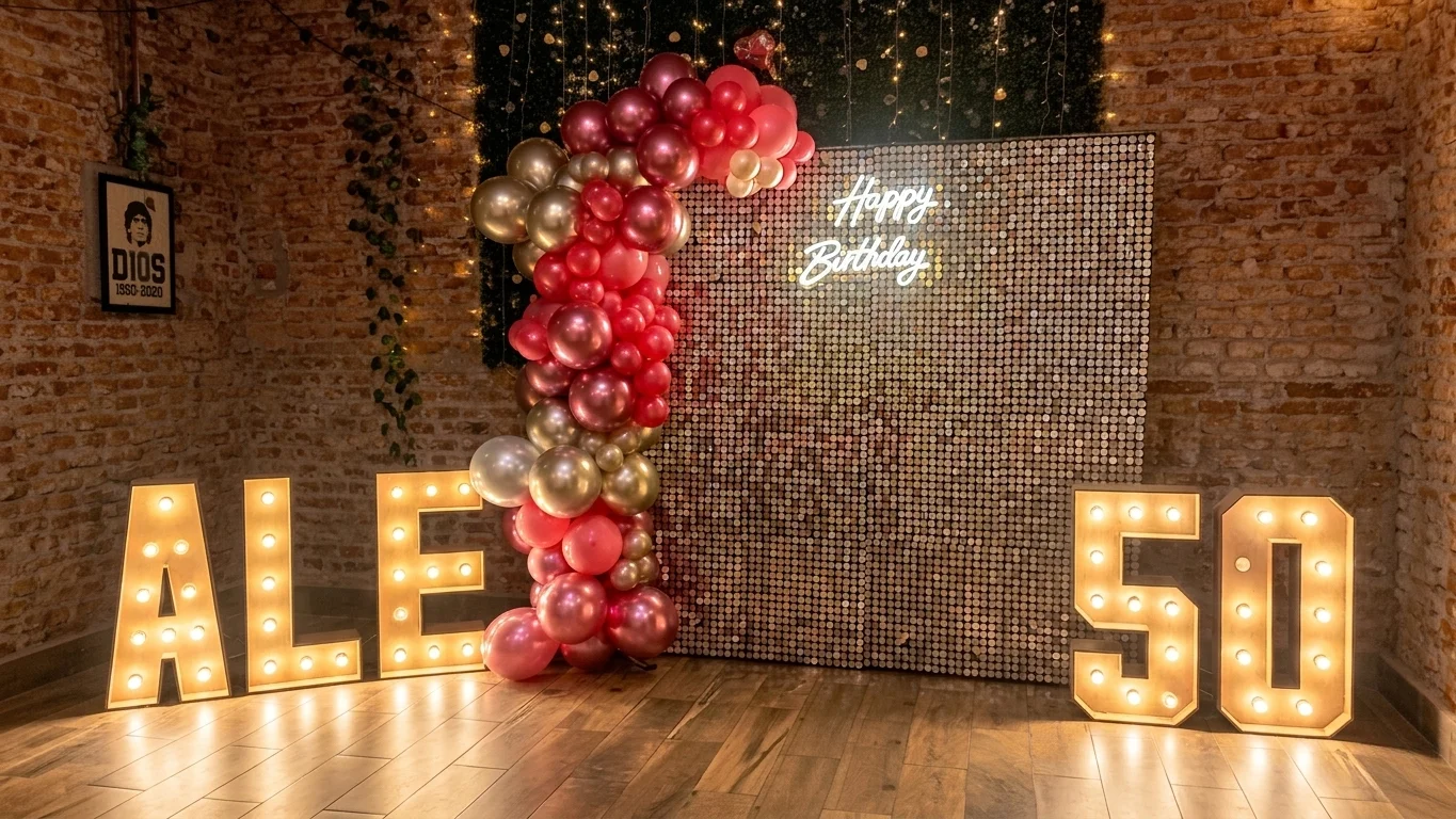 Photo opportunity shimmer wall